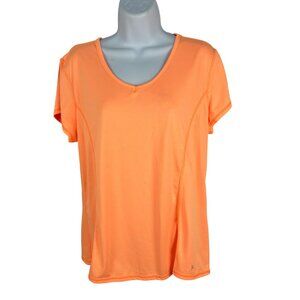 Danskin Now Womens Semi-Fitted Dri-More Orange T-Shirt Size XL
